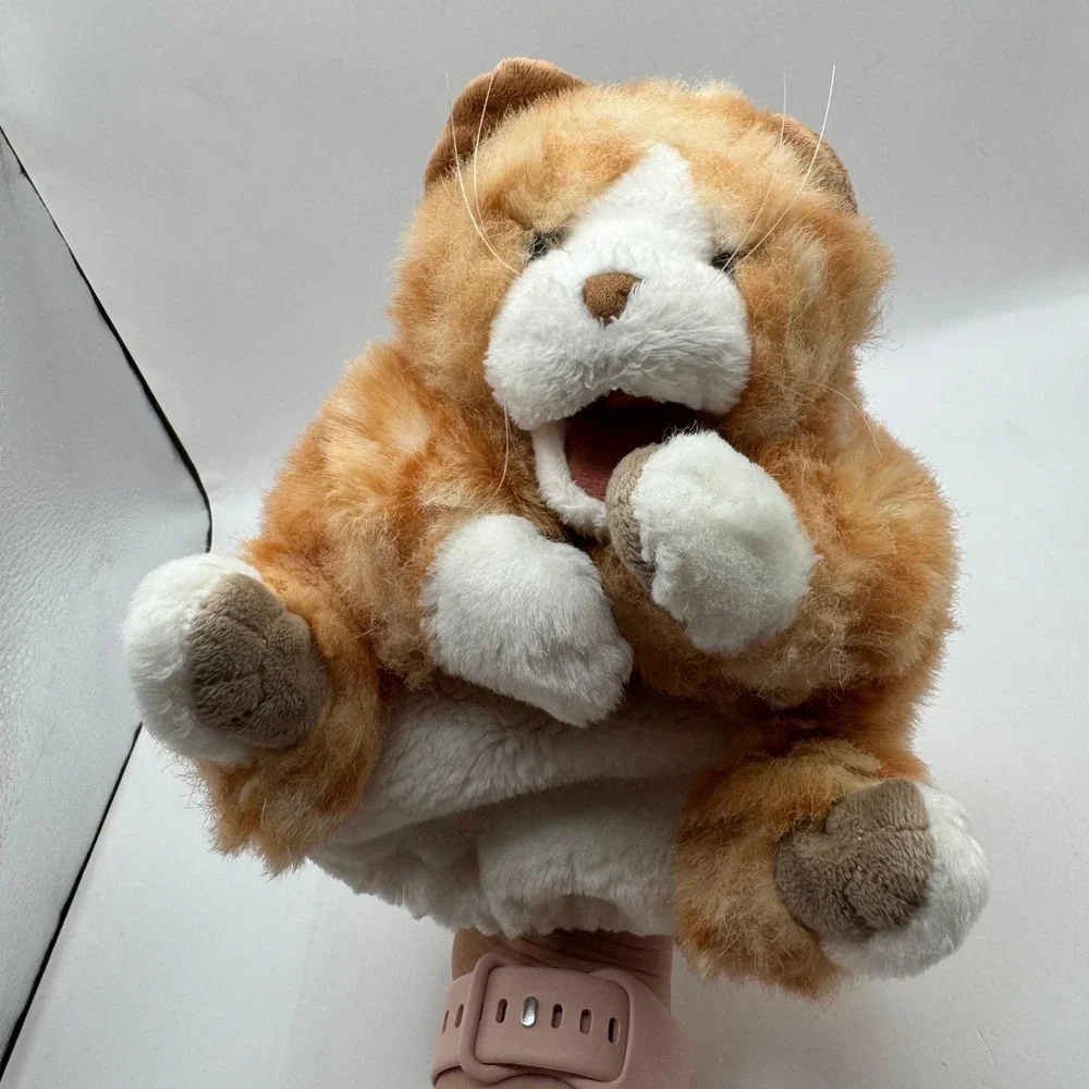 Folkmanis Orange Tabby Kitten Hand Puppet Plush Toy Orange White Ginger Cat 2845